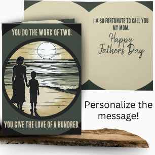 Alleenstaande moeder Dankbaarheid Vaderdag Kaart