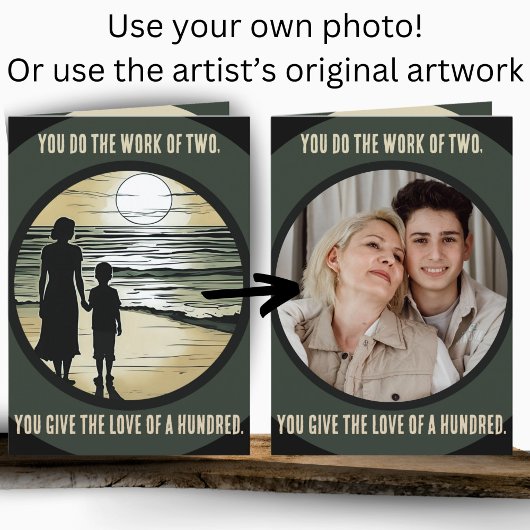 Alleenstaande moeder Dankbaarheid Vaderdag Kaart