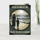 Alleenstaande moeder Dankbaarheid Vaderdag Kaart (Voorkant)