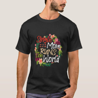 Alleenstaande moeder runt de wereld bloemen moeder t-shirt