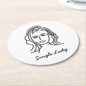 alleenstaande vrouw ronde kartonnen onderzetter (Gebogen)