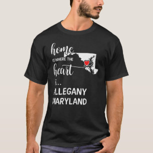 Allegany County Maryland is waar mijn hart geschen T-shirt