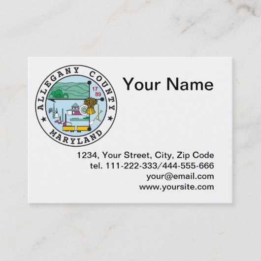 Allegany county seal visitekaartje (Voorkant)