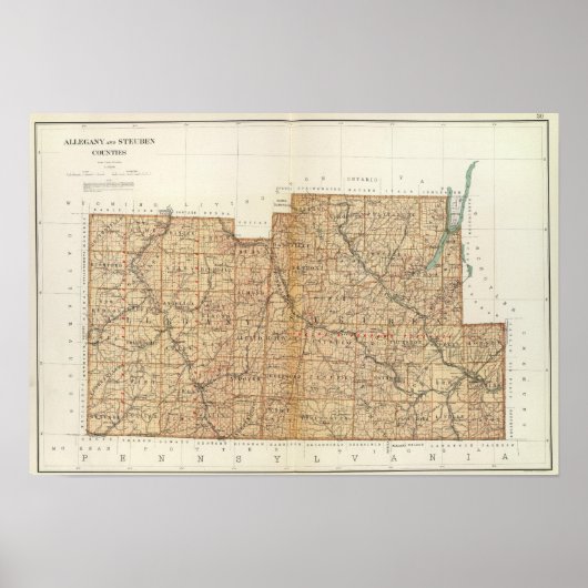 Allegany, provincie Steuben Poster (Voorkant)