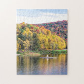 Allegany State Park NY Lake in het najaar Legpuzzel (Verticaal)