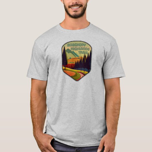 Allegheny Highlands Trail West Virginia kleuren T-shirt (Voorkant)