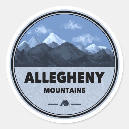 Allegheny Mountains Camping Ronde Sticker (Voorkant)