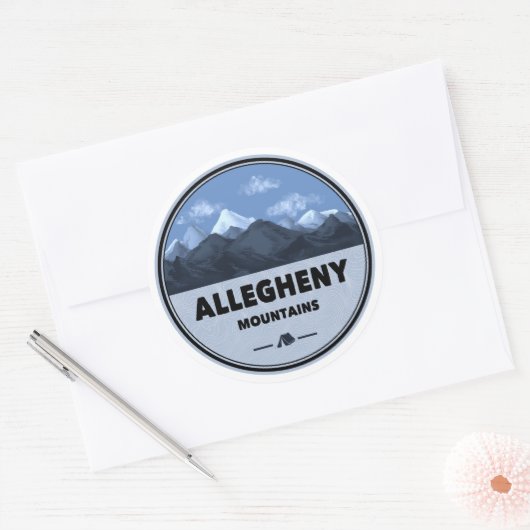 Allegheny Mountains Camping Ronde Sticker (Envelop)