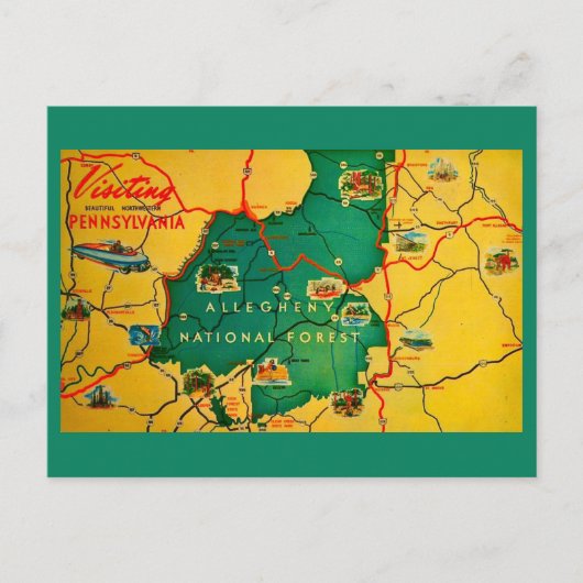 Allegheny National Forest Ansichtkaart Briefkaart (Voorkant)