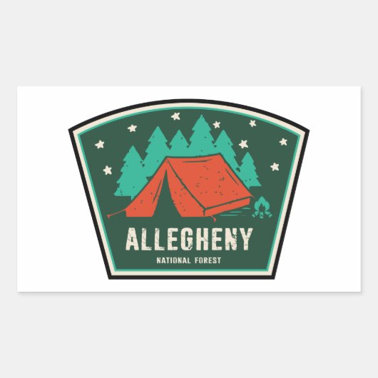 Allegheny National Forest Camping Rechthoekige Sticker (Voorkant)