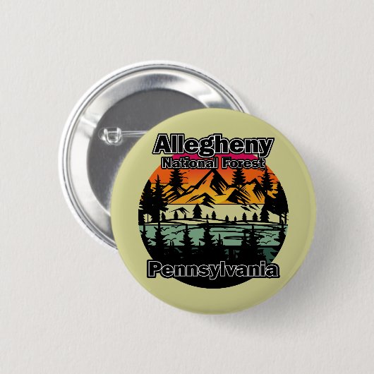 Allegheny National Forest Pennsylvania Ronde Button 5,7 Cm (Voorkant /achterkant)