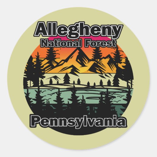  Allegheny National Forest Pennsylvania Ronde Sticker (Voorkant)