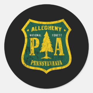 Allegheny National Forest Pennsylvania Shield Look Ronde Sticker