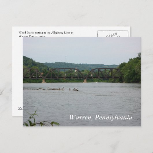 Allegheny River in Warren, PA (briefkaart) Briefkaart (Voorkant / Achterkant)