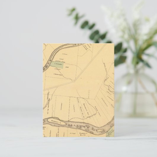 Allegheny River Pa, Map Briefkaart (Staand voorkant)