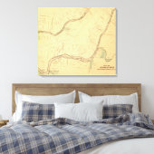 Allegheny River Pa, Map Canvas Afdruk (Insitu (Slaapkamer))