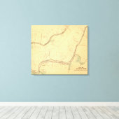 Allegheny River Pa, Map Canvas Afdruk (Insitu (Houten vloer))