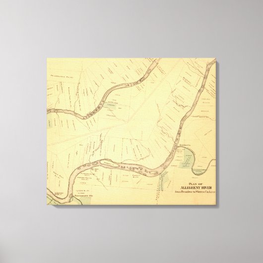 Allegheny River Pa, Map Canvas Afdruk (Voorkant)