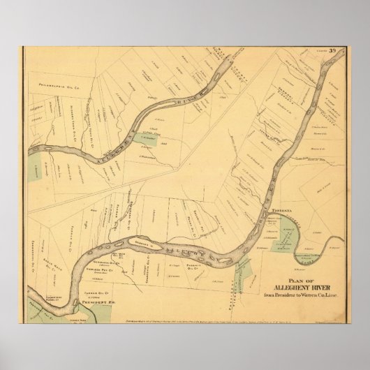 Allegheny River Pa, Map Poster (Voorkant)