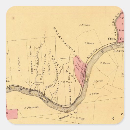 Allegheny River, PA Vierkante Sticker (Voorkant)