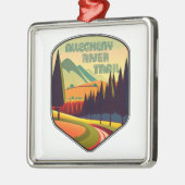 Allegheny River Trail Kleuren Metalen Ornament (Links)
