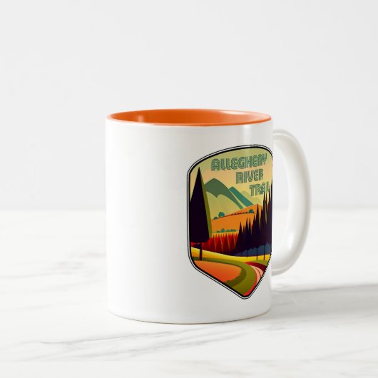 Allegheny River Trail Kleuren Tweekleurige Koffiemok (Voorkant rechts)