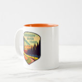 Allegheny River Trail Kleuren Tweekleurige Koffiemok (Voorkant links)