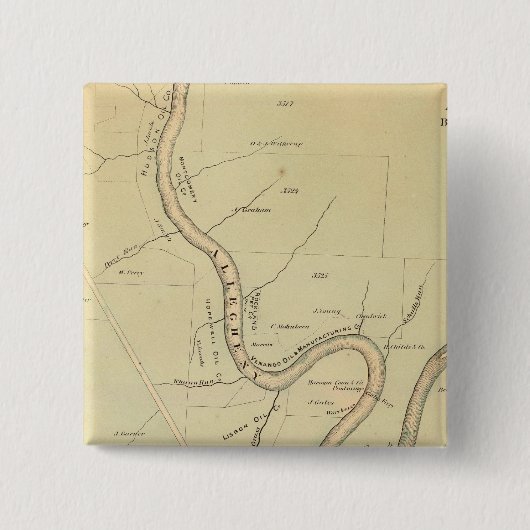 Allegheny River Vierkante Button 5,1 Cm (Voorkant)
