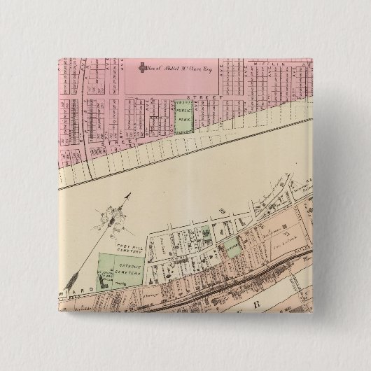 Allegheny ward 8 Homestead Vierkante Button 5,1 Cm (Voorkant)