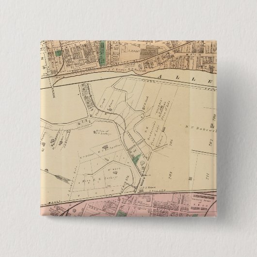 Allegheny ward 9 Sharpsburg Vierkante Button 5,1 Cm (Voorkant)
