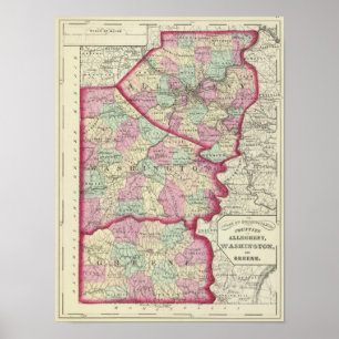 Allegheny, Washington, graafschappen Greene Poster