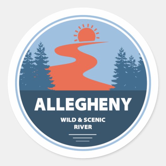 Allegheny wilde en Schilderachtig rivier Ronde Sticker (Voorkant)
