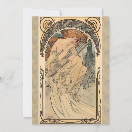 Allegorie de la Musique by Alphonse Mucha Card Feestdagenkaart (Voorkant)