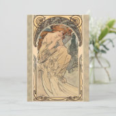 Allegorie de la Musique by Alphonse Mucha Card Feestdagenkaart (Staand voorkant)