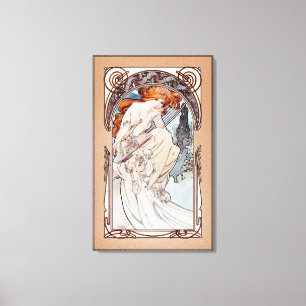 Allegorie de la Musique door Alphonse Mucha Canvas Afdruk