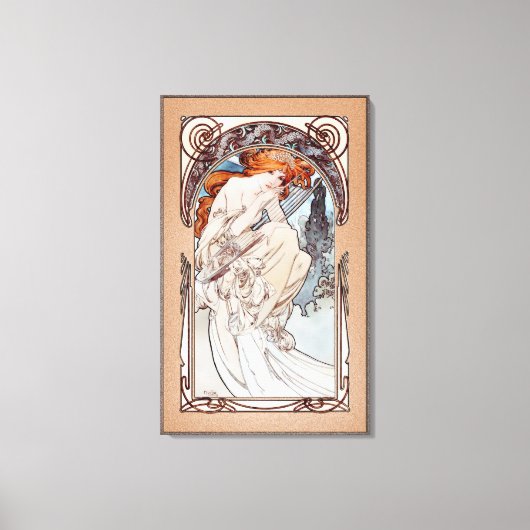 Allegorie de la Musique door Alphonse Mucha Canvas Afdruk (Voorkant)