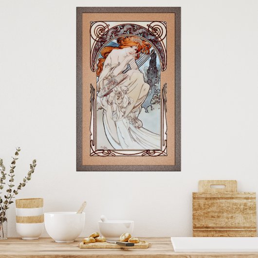 Allegorie de la Musique door Alphonse Mucha Poster (Keuken)