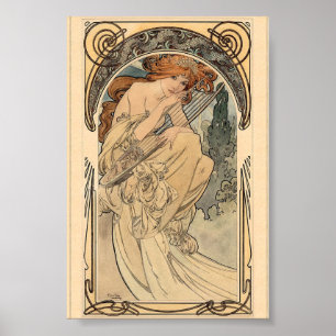 Allegorie de la Musique door Alphonse Mucha T-Shir Poster