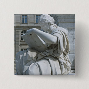 Allegorie van Geschiedenis van Schiller Monument i Vierkante Button 5,1 Cm