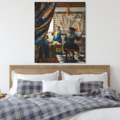 Allegorie van het Schilderen | Johannes Vermeer | Canvas Afdruk (Insitu (Slaapkamer))