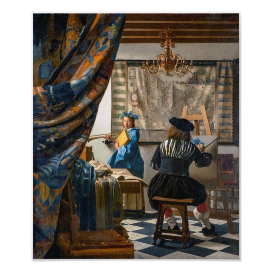 Allegorie van het Schilderen | Johannes Vermeer | Foto Afdruk (Voorkant)