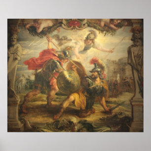 Allegorie van katholiek Oostenrijk aangevallen Poster
