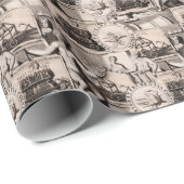 Allegorieën van de Oudheid Dark Academia Collage Cadeaupapier (Rol Hoek)