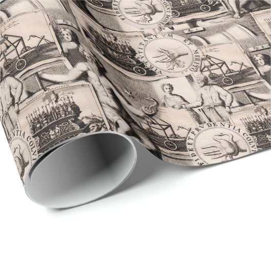 Allegorieën van de Oudheid Dark Academia Collage Cadeaupapier (Rol Hoek)