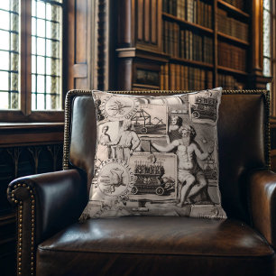 Allegorieën van de Oudheid Dark Academia Collage Kussen