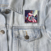 Allegorisch portret van Dante Vierkante Button 5,1 Cm (In situ)