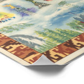 Allegorische kaart van Mexico City en Environs Poster (Hoek)