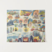 Allegorische kaart van Mexico City en Environs Wandkleed (Voorkant (horizontaal))