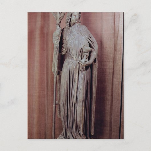 Allegorische kerkfiguur die een krijgsraad vasthou briefkaart (Voorkant)