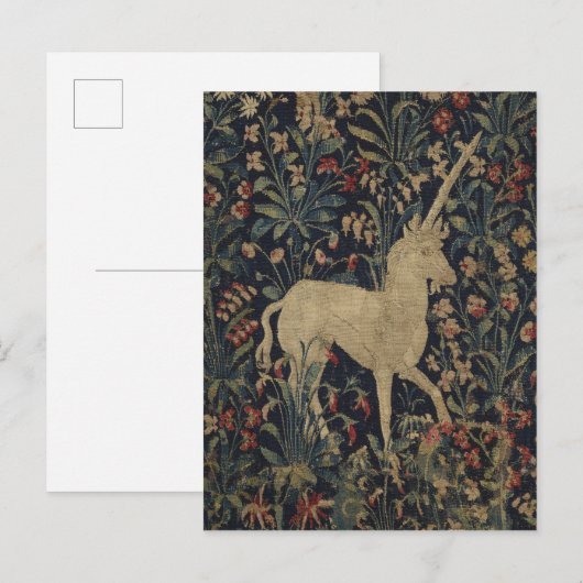 Allegorische "Millefleurs" Bosbouw met dieren Briefkaart (Voorkant / Achterkant)